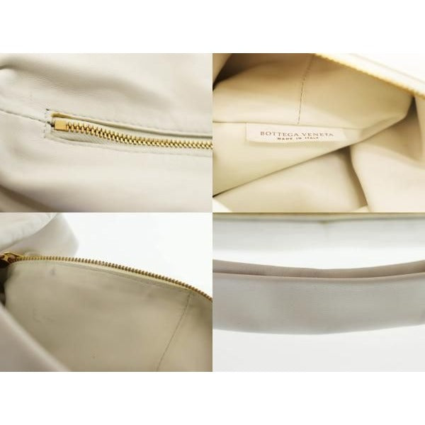 Bottega Veneta Double Knot Leather Mini Hand Bag Chalk Ivory White — view 3