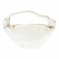 Bottega Veneta Double Knot Leather Mini Hand Bag Chalk Ivory White
