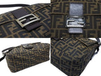 Fendi Mamma Baguette Shoulder Bag Zucca Pattern Cotton Canvas Brown Silver — view 8