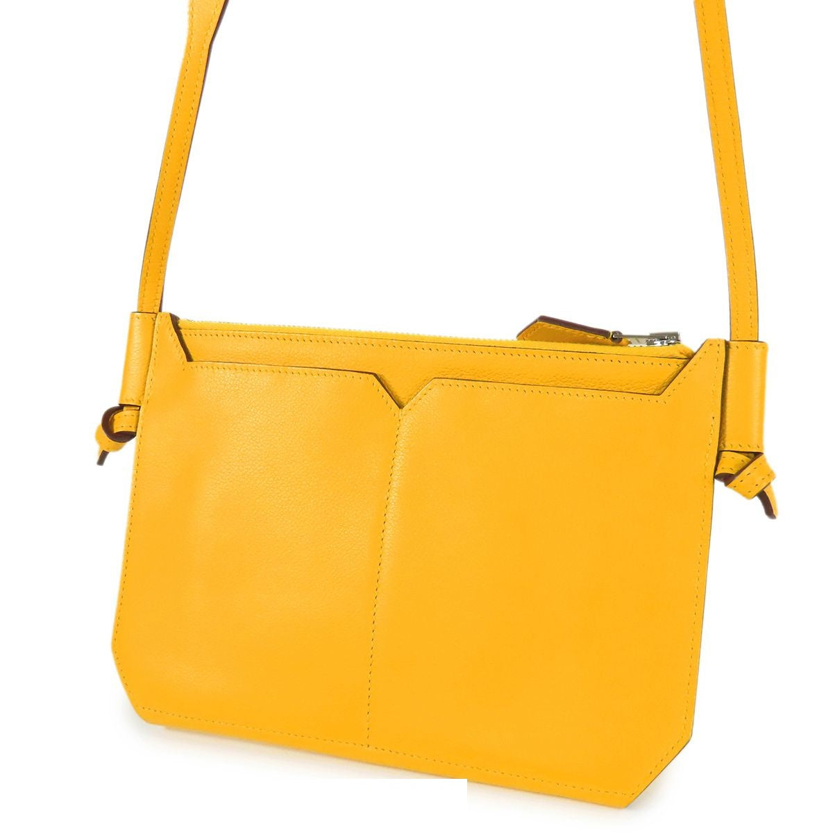 Hermes Ultrapla 24 Jaune Naple Silver Evercolor Bandouliere Shoulder Bag — view 2