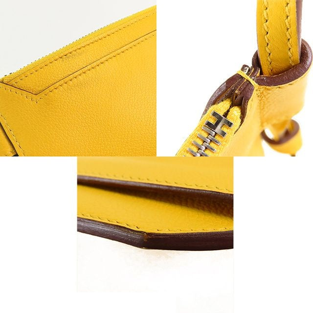 Hermes Ultrapla 24 Jaune Naple Silver Evercolor Bandouliere Shoulder Bag — view 7