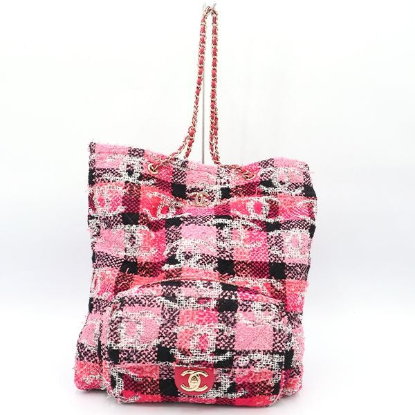 Chanel Pink and Other Tweed Coco Peach 2-Way Bag