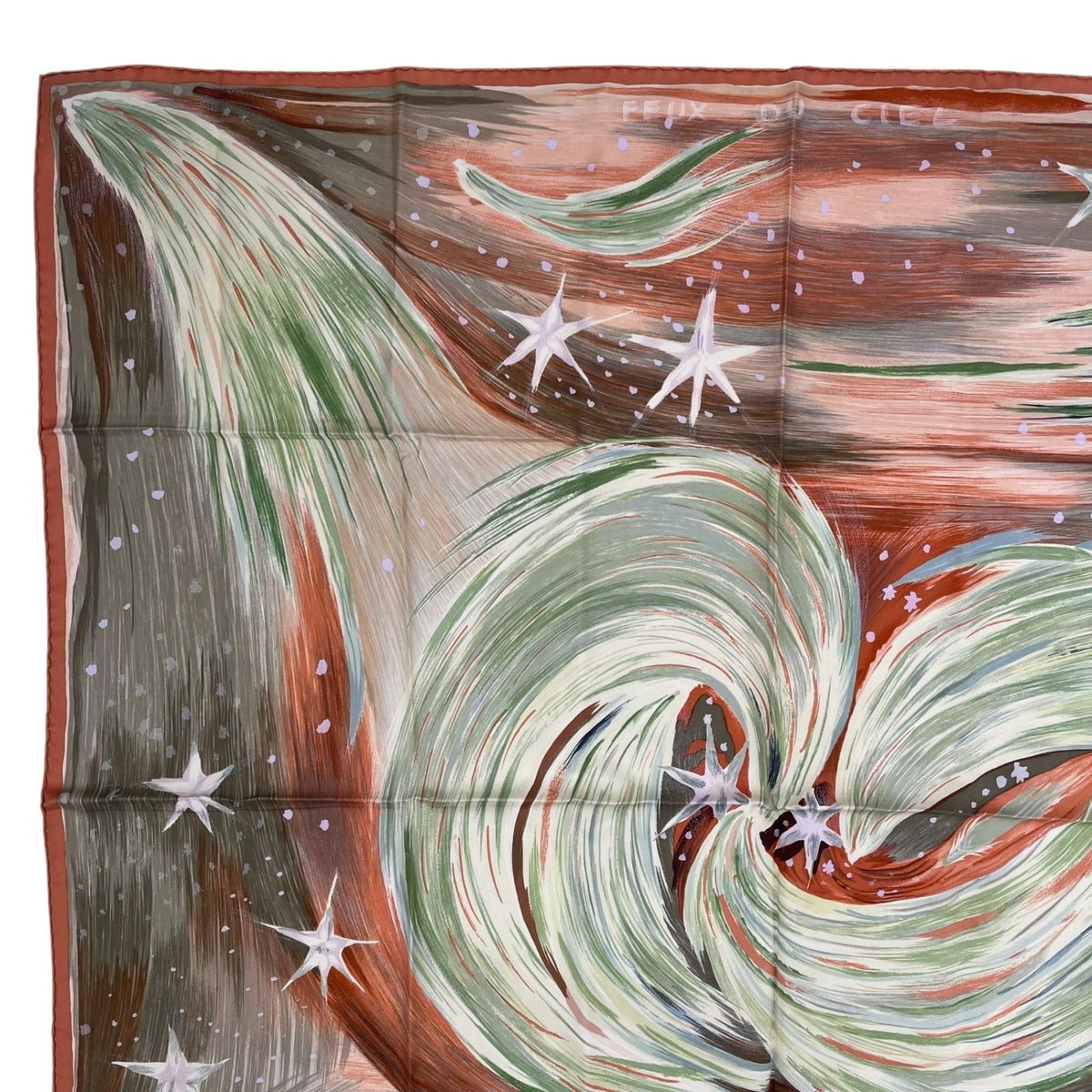 Hermes Scarf Silk Carre 90 Feux du Ciel Heavenly Fire Orange — view 2