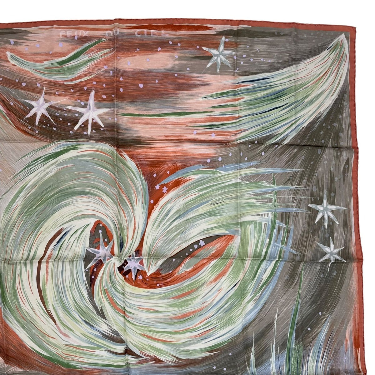 Hermes Scarf Silk Carre 90 Feux du Ciel Heavenly Fire Orange — view 3