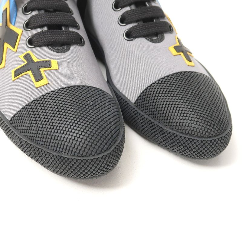 Prada Sneakers Size 5 1 2 low Cut Rubber Wappen Leather Shoes — view 4