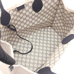 Gucci Tote Print Natural Navy Canvas Leather Large Ivory — view 3