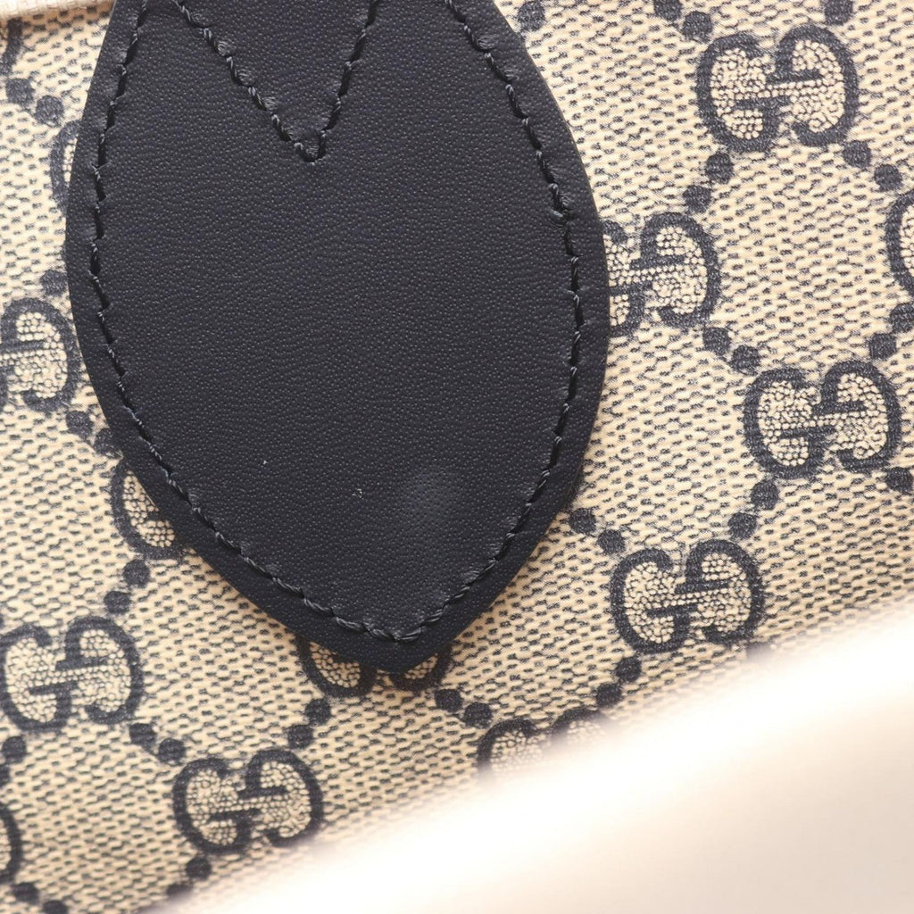Gucci Tote Print Natural Navy Canvas Leather Large Ivory — view 6
