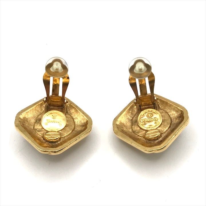 Chanel CC Logo Faux Pearl Earrings — view 4