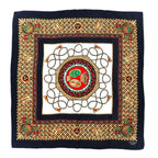 Hermes 90 Carre Scarf Coin Emblem Black Silk, All-Over Print