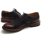 Louis Vuitton Shoes Business Men Cotton Canvas Leather Red Brown — view 3