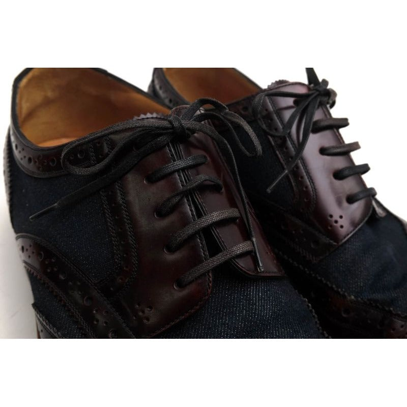 Louis Vuitton Shoes Business Men Cotton Canvas Leather Red Brown — view 6