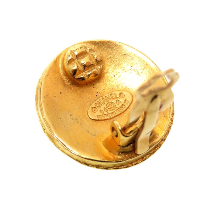 Chanel Coco Mark 04 a Metal Gold Vintage Earrings 0060 — view 5