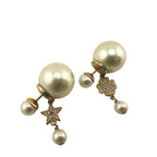 Dior Christian Star Clover Asymmetric Earrings