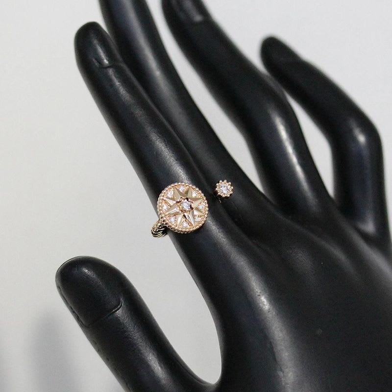 Dior Rose De Van Pave Diamond Ring 750 18K Pink Gold Box And Paper E1112 — view 7