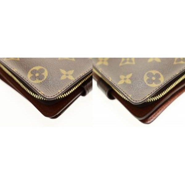 Louis Vuitton Compact Zip Bifold Wallet Zip Around Monogram Canvas Brown Aa — view 5