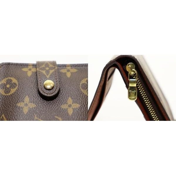 Louis Vuitton Compact Zip Bifold Wallet Zip Around Monogram Canvas Brown Aa — view 6