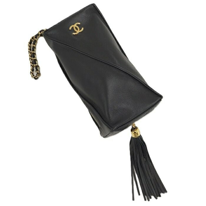 Chanel Clutch with Chain Lambskin Black Ap4686