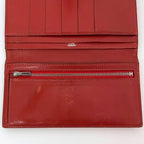 Hermes Bifold Long Wallet Bearn Red Leather — view 9