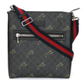 Gucci Shoulder Bag GG Supreme Canvas Black Gray Silver Hardware Tra
