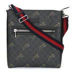 Gucci Shoulder Bag GG Supreme Canvas Black Gray Silver Hardware Tra