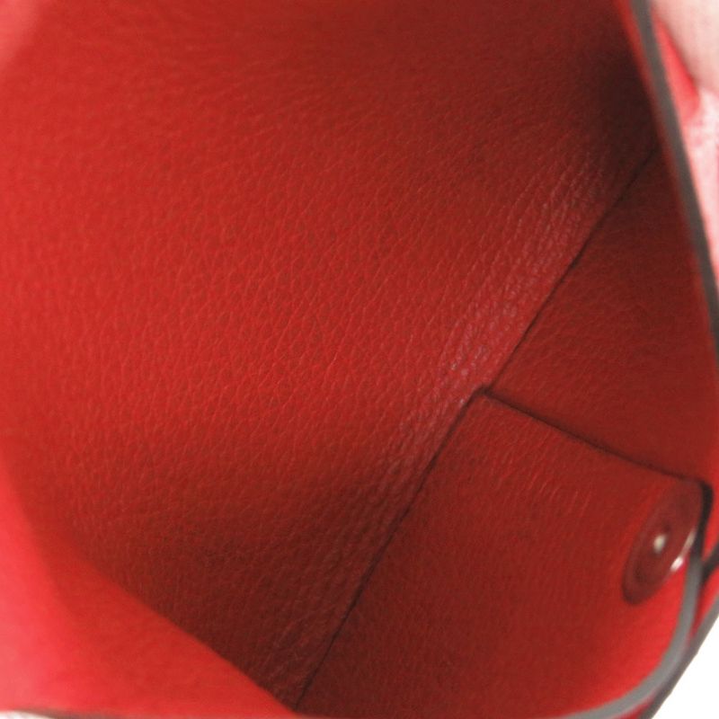 Hermes Bastia Evercolor Rouge Coup Silver Hardware Coin Case