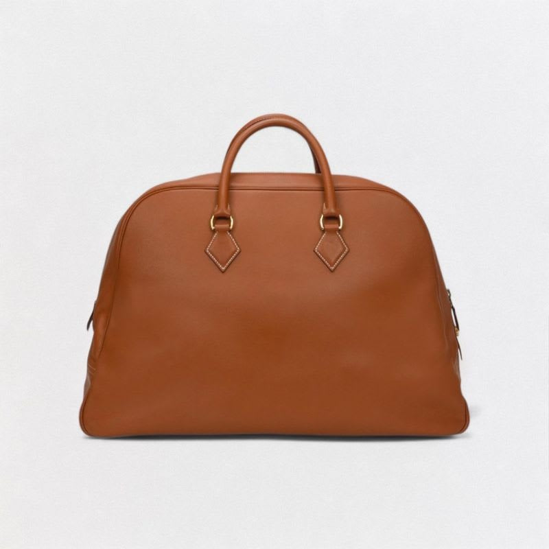 Hermes Sampron Bag Tote Courchevel Gold Brown Hardware Handbag Boston