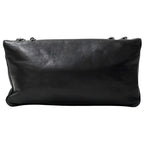 Chanel 2.55 Quilted Shoulder Bag Lambskin Black Silver Turnlock Flap