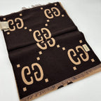 Gucci GG Jacquard Wool Silk Scarf — view 2