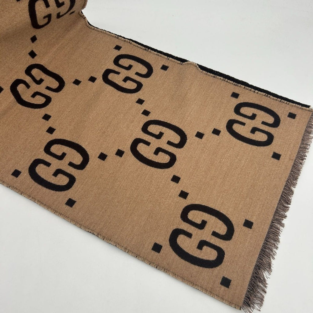 Gucci GG Jacquard Wool Silk Scarf — view 6