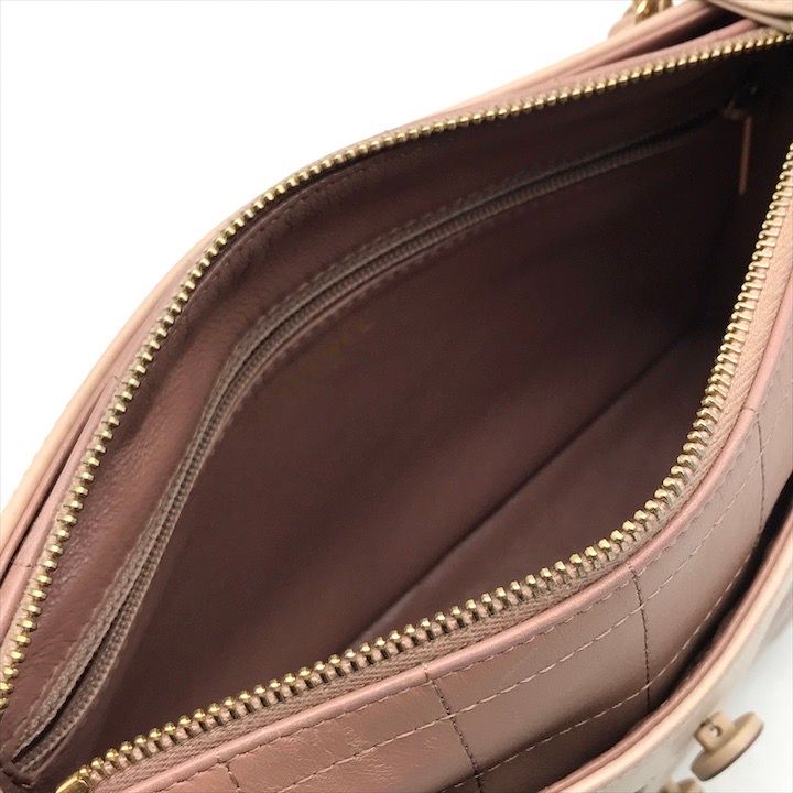 Chanel CC Logo Lambskin Diana Girl Chain Shoulder Bag Pink Beige — view 8