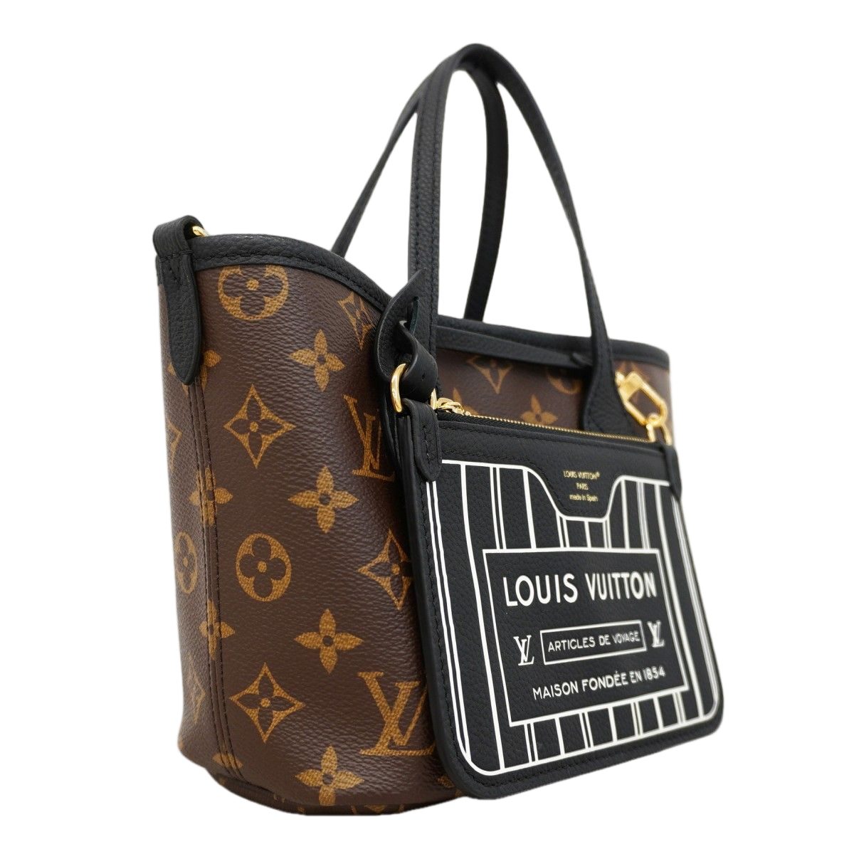 Louis Vuitton Handbag Monogram Neverfull Inside Out BB Brown Noir 2-Way — view 2