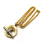 Celine Circle Logo Necklace Gold — view 8