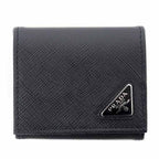 Prada Saffiano Triangle Coin Purse Black