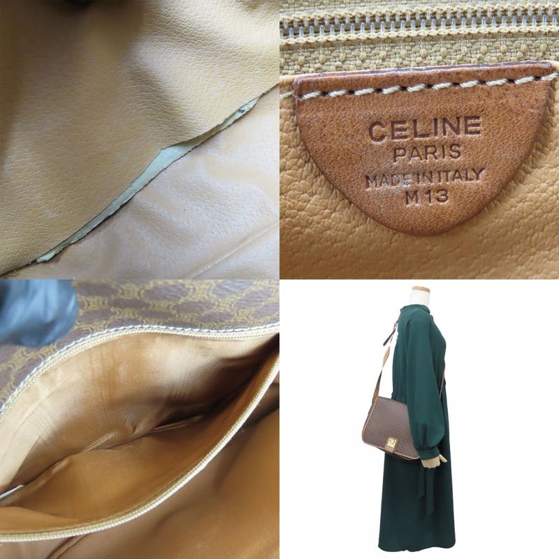 Celine Shoulder Bag Macadam Leather Brown Gold Hardware Crossbody — view 9