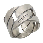 Gucci Ring Chain Motif Wide 9 Silver 925 7.4 g Accessories Matte — view 2