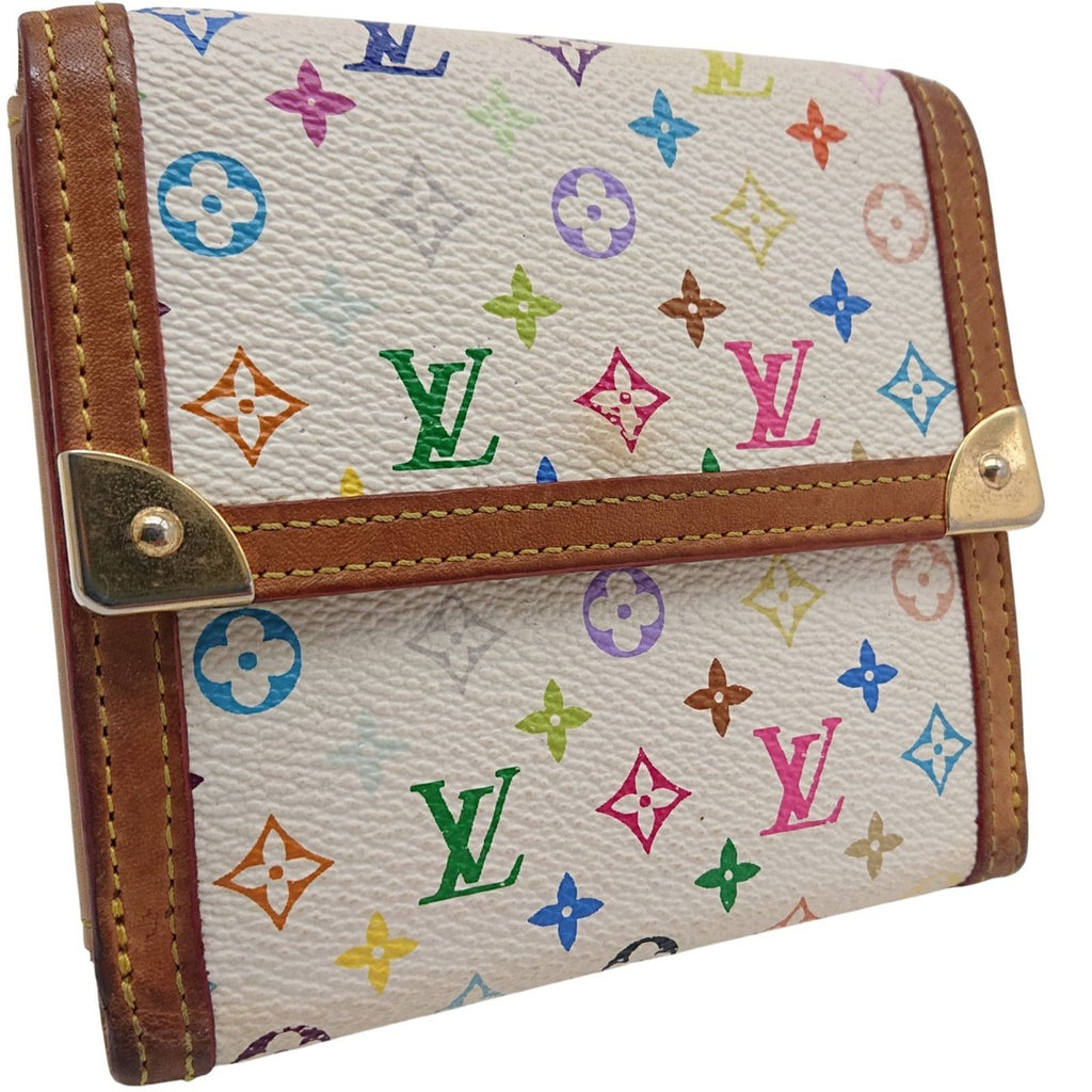 Louis Vuitton Multicolor Fold Wallet Porte Monet Billets Cult Cles White