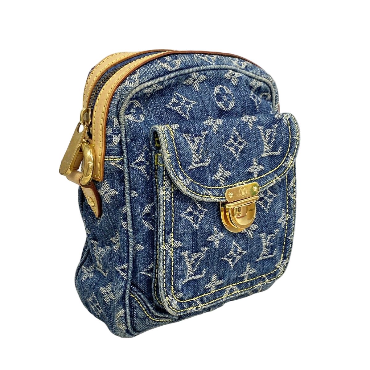 Louis Vuitton Shoulder Bag Monogram Denim Blue — view 2