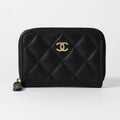 Chanel Card Case Classic Zip Coin Purse Black