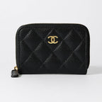 Chanel Card Case Classic Zip Coin Purse Black