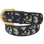Dior Christian Belt Trotter Logo 65 Navy Canvas Leather