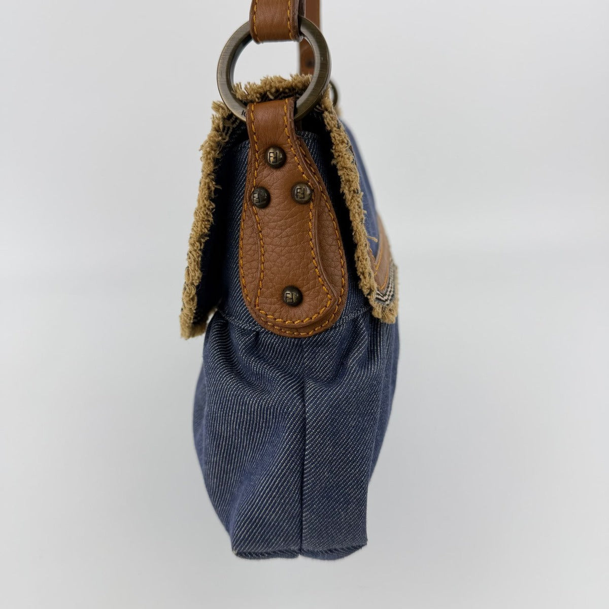 Fendi Shoulder Bag Blue Denim Vintage — view 4