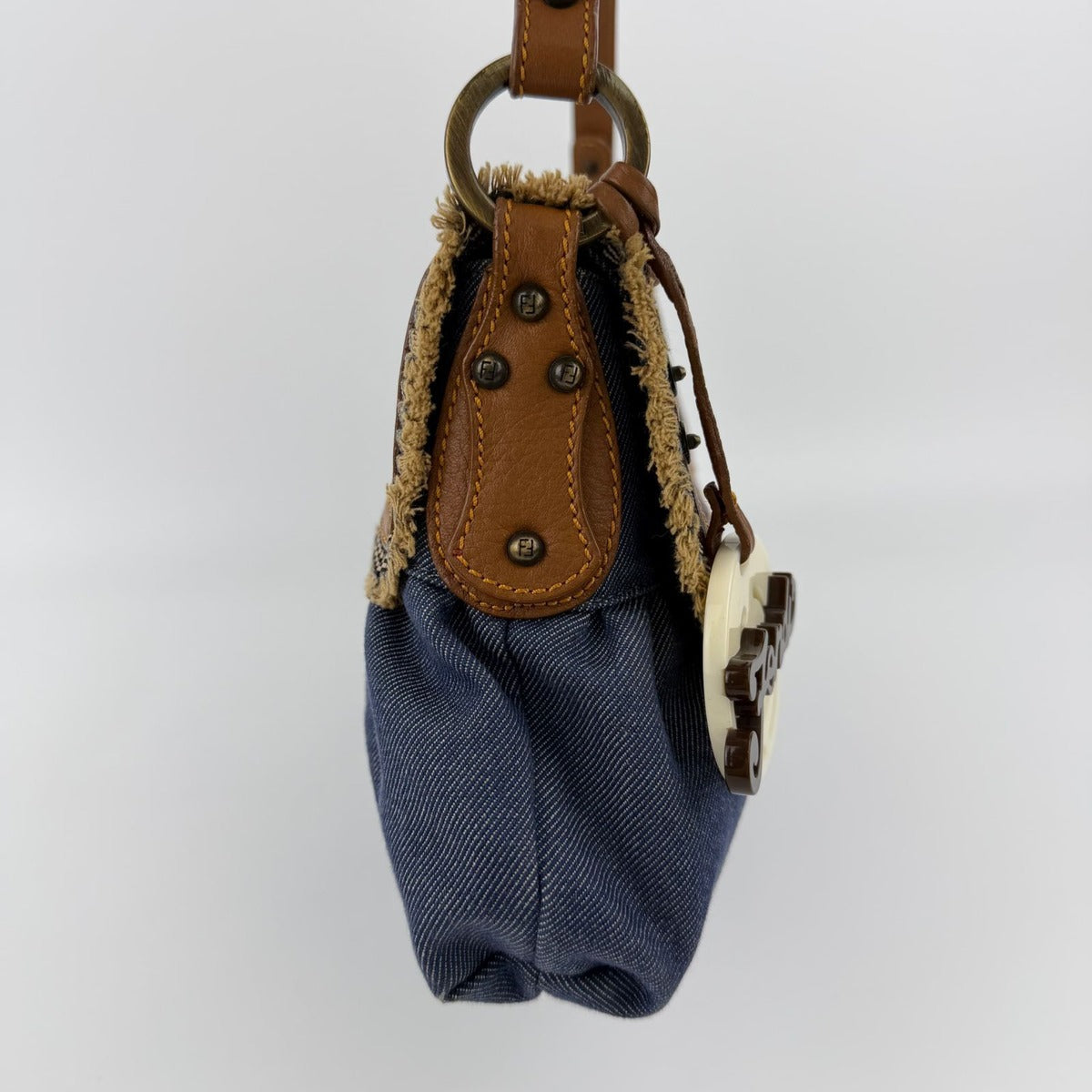 Fendi Shoulder Bag Blue Denim Vintage — view 5