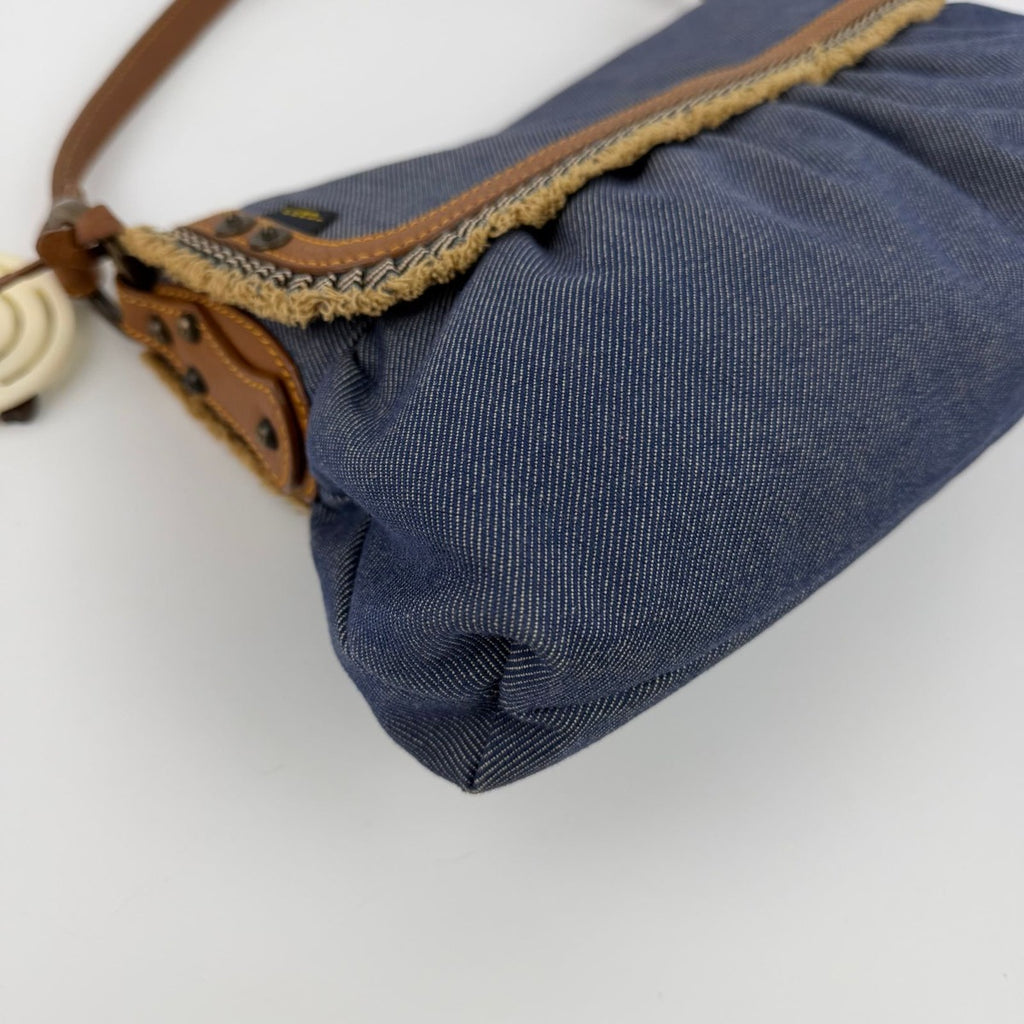 Fendi Shoulder Bag Blue Denim Vintage — view 8