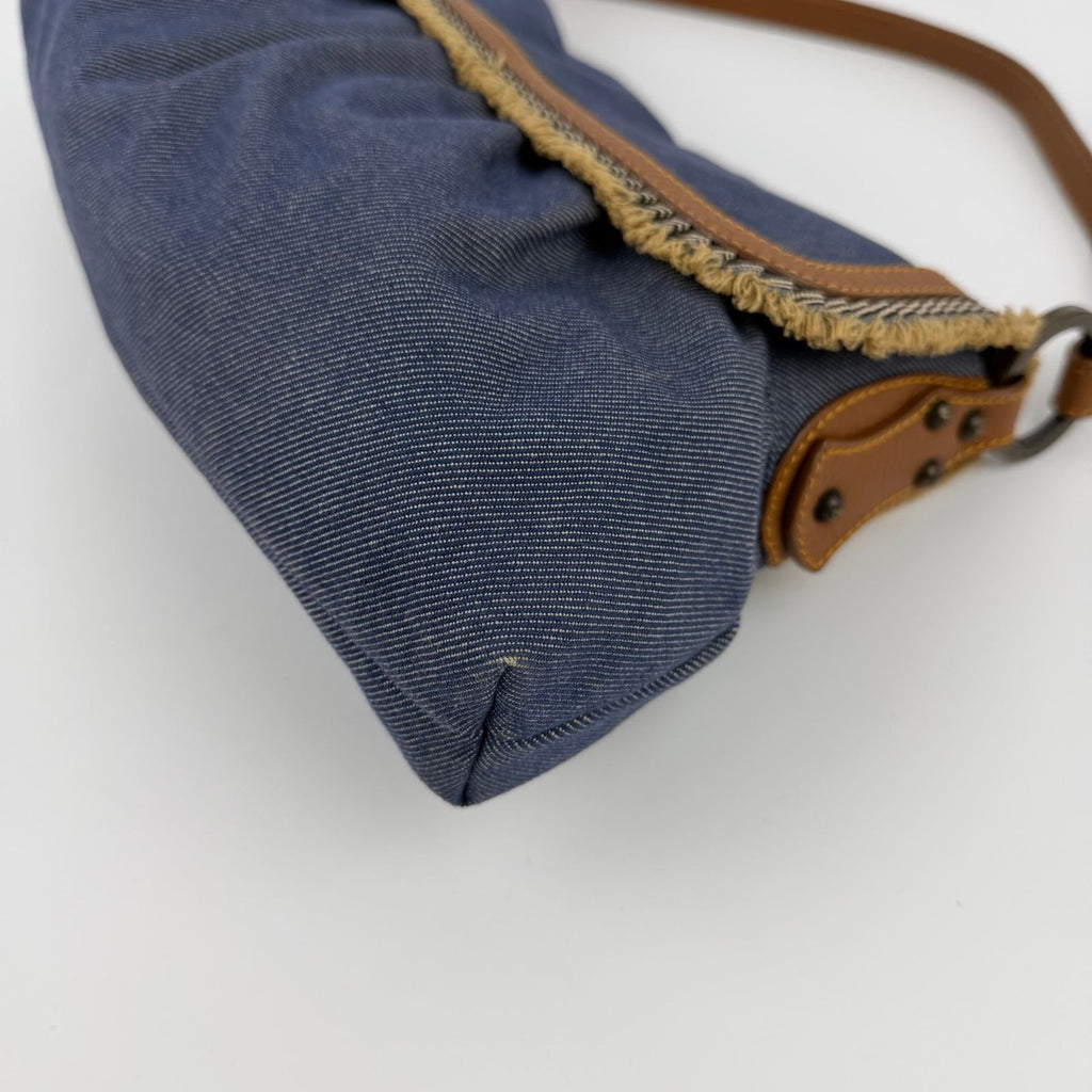 Fendi Shoulder Bag Blue Denim Vintage — view 9