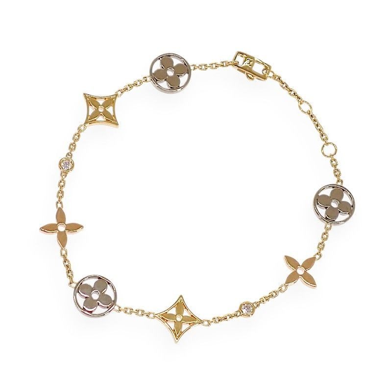 Louis Vuitton Monogram Idylle Bracelet 18k Yellow Gold 18k Pink Diamond