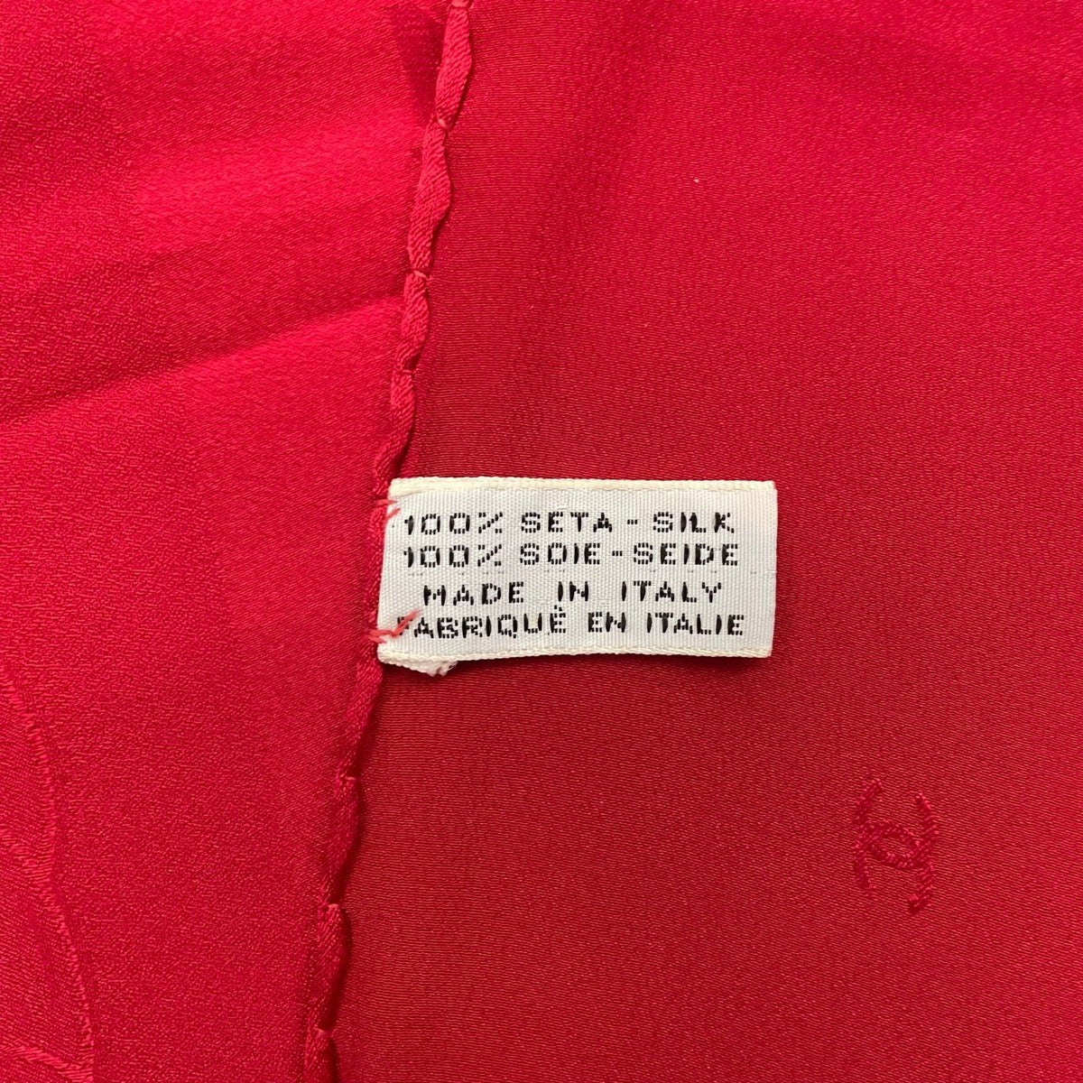 Chanel Scarf Silk Logo Striped Pattern Red — view 6