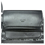 Celine Logo Print Black White Leather Shoulder Bag Phone Pouch Mobile — view 7