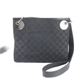 Gucci GG Canvas Leather Shoulder Bag Crossbody Hand Tote Black
