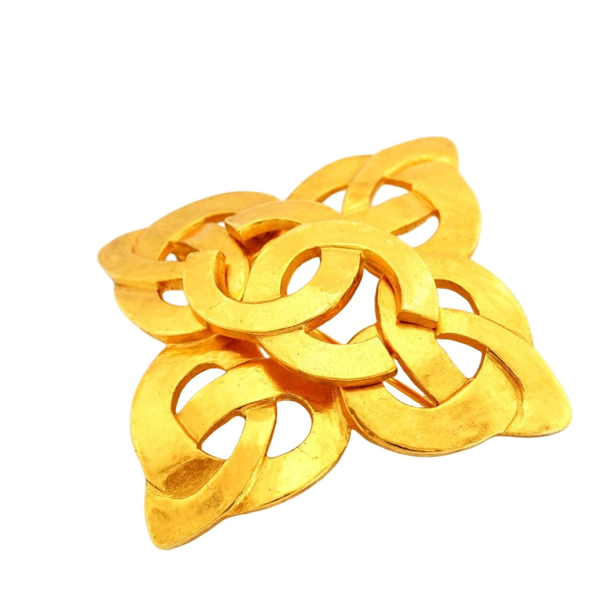 Chanel Brooch Vintage CC Logo Gold Plated — view 2