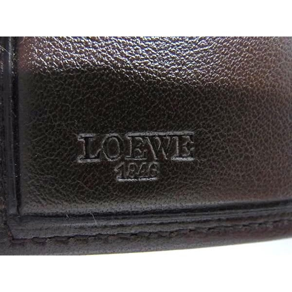 Loewe Anagram Nappa Leather Bifold Wallet Billfold Brown — view 5